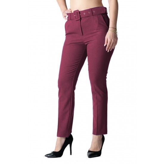 Pantaloni Dama Eleganti Grena Penelope Marime Mare Pantaloni Dama Eleganti Grena Penelope Marime Mare